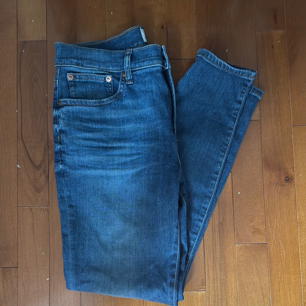J. Crew Blue Skinny Jeans with Faded Wash